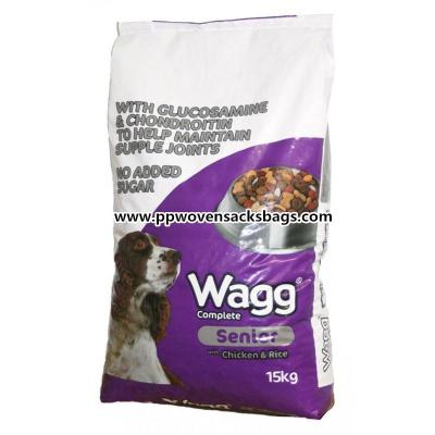 China Woven Polypropylene Animal Feed Bags , Reusable Eco-friendly Dog Feed Packaging Bag for sale