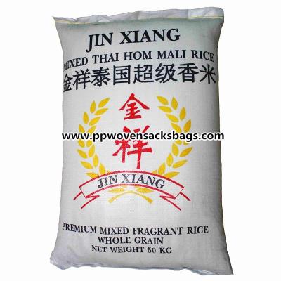 Chine Le grand polypropylène tissé par 50kg blanc met en sac pour les sacs de emballage de riz 50 x 84 cm à vendre