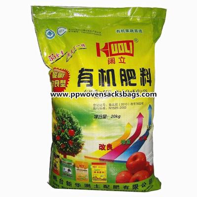 China Durable Organic Fertilizer Packaging Bags , PP Woven Laminated Packing Sacks for sale