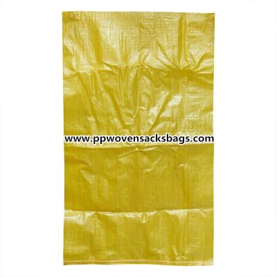 China Anti-slip Yellow Polypropylene Virgin PP Woven Bag Sacks for Packing Cement , Coal , Malt for sale