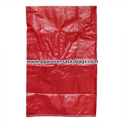 China Recyclable Red Virgin PP Woven Sacks Bags for Packing Fertilizer , Feed  and Sand for sale
