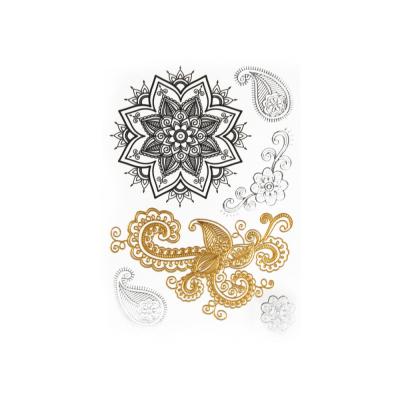China New Temporary Hot Sale Fashion Modern Gold Instant Silver Silver Bronzing Temporary Tattoo Sticker Eco-friendly Tattoo Sticker for sale