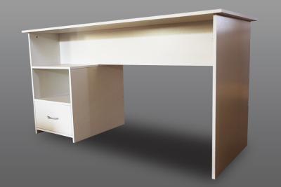 China Custom White Office Computer Desk Engineered Wood Study Table With Side Drawer for sale