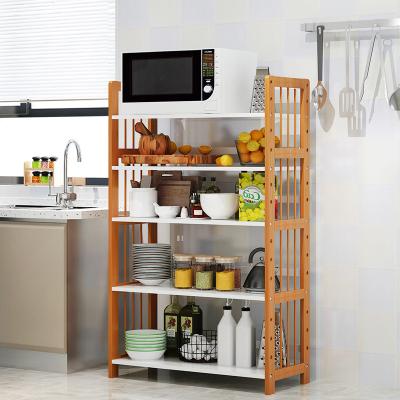 China Seasoning Wooden Kitchen Microwave Rack Spice Shelf Customized for sale
