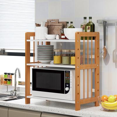 China Freestanding Wooden Kitchen bakers Microwave And Toaster Oven Stand rack Unit for sale