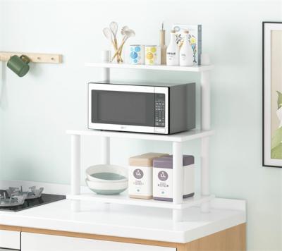 China Modern White Multipurpose Kitchen Microwave Oven Storage Rack Shelving en venta