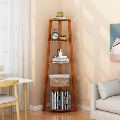 China contermperary 5 Shelf Solid Wood Ladder Bookshelf Wooden Corner Rack for sale