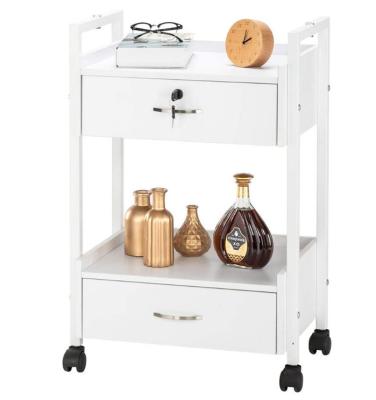China Roydom Contemporary White Kitchen Storage Cart Island With Drawers for sale