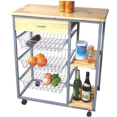 China Kitchen Pinewood Island Modern Kitchen Cart Trolley Furniture For Bar Serving for sale