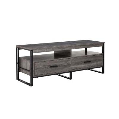 China Odm Metal Frame Pine Wood TV Stand Console With Two Tube Storage for sale