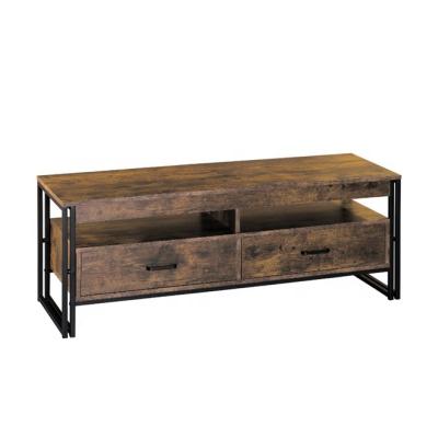 China Industrial Sturdy Metal Frame Oak TV Console Double Tubular for sale