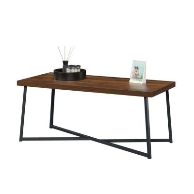 China ODM Outdoor Nesting Wood And Metal Coffee Table Modern Style With Cross Legs for sale