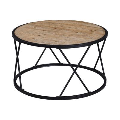 China Contemperary Round Nested Wood And Metal Coffee Table For Home Office Center for sale