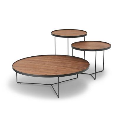 China Contemperary Oval Mdf Wood And Metal Coffee Table Set Furniture For Living Room for sale