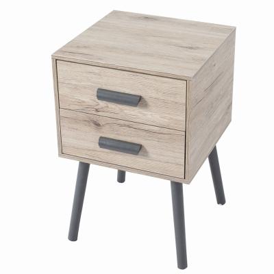 China Wooden Sofa Slim Bedside Drawers End tables Nightstand With 2 Drawers for sale