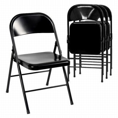 China Commercial Stackable Metal Fold Up Chairs For Picnic red black white for sale