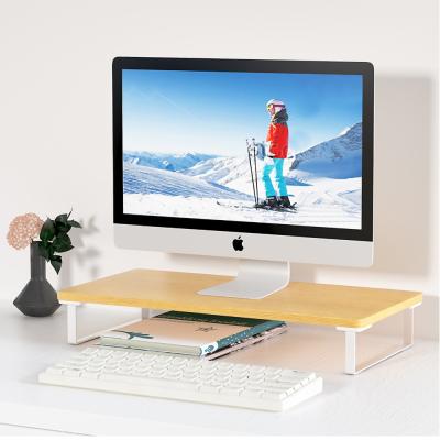 China FSC Office MDF Wooden Metal Furniture Desktop Computer Stand Single Layer for sale