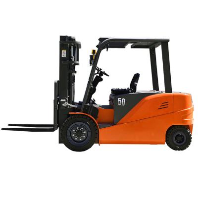 China Hot and Efficient Four-Wheel Balanced Weight Electric Forklift 5tons 5000kg and Mast 3m 4m 5m for sale