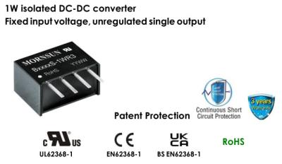 China 12V To 24V DC DC Converter Module 9VDC 24VDC 1W Isolated Unregulated Dual Output for sale