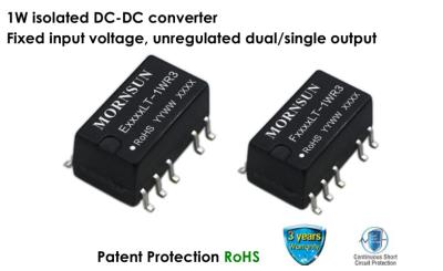 China 1W Isolated Unregulated Railway DC DC Converter Fixed Input Voltage Dual Single Output for sale