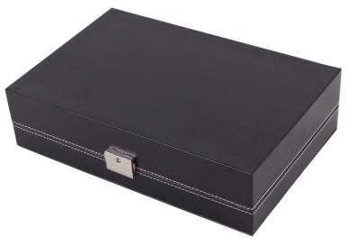 China Dozen Classic Balck Watch Gift Boxes Customized Order Accpeted Horizental Lock for sale