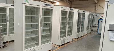Chine 2-8 réfrigérateur biomédical de pharmacie de grande capacité du degré 656L avec la double porte en verre pour l'équipement d'hôpital à vendre