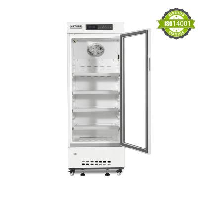 China 2-8 Degree Vertical Hospital Laboratory Medical Grade Refrigerator 226L with Single Glass Door High Quality for sale