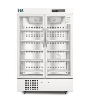 China 2-8 Degree Double Glass Door Pharmacy Laboratory Refrigerator Fridge For Hospital Equipment for sale