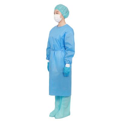 China AAMI LEVEL 1 SMS Disposable Isolation Gown Safety Clothing Non Sterile For Hospital Working Uniform for sale