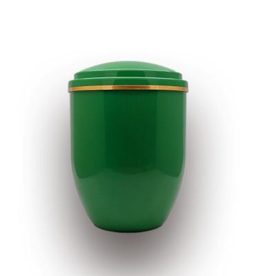 China High Polished Funeral Ash Urn PA007 Height 23cm Grass Green Color for sale