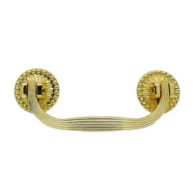China 19*7.5cm Die Casting Coffin Fittings Zamak Gold Plated Coffin Handles for sale