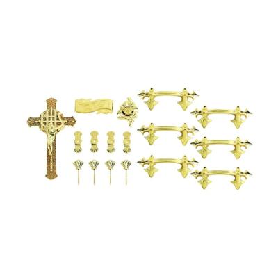 China Recycled PP Funeral Coffin Decorations Gold Plated Coffin Crucifix for sale