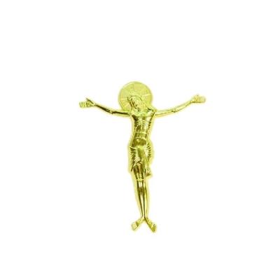 China ABS Recycle Funeral Crucifix For Coffin Lid Decoration Gold Plated for sale