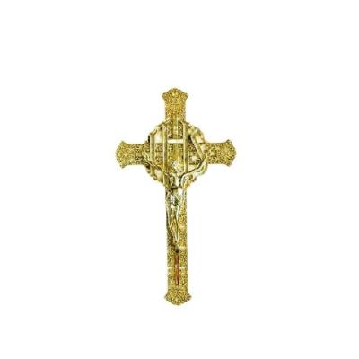 China Africa Wooden Casket Funeral Crucifix And Cross 29*17cm Gold Silver Bronze Finished for sale