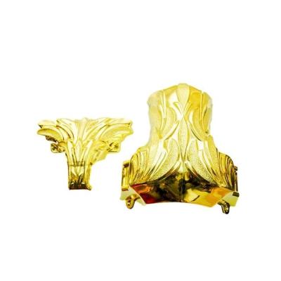 China Gold Flower Design Casket Corner 300kgs Weight Lifting Casket Ornaments for sale