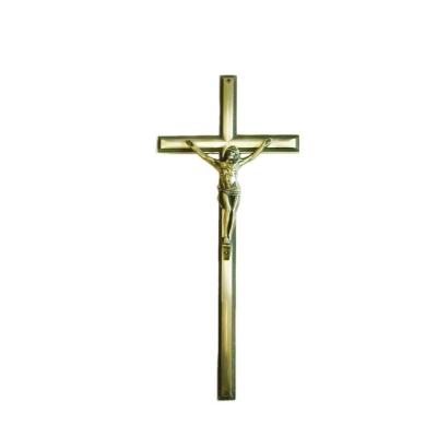 China 55*17cm France Type Coffin Metal Crucifix Antique Brass For Coffin Lid Decoration for sale