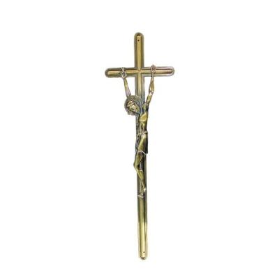 China Italian Zamak Funeral Crucifix 55*17cm Antique Copper Finishing for sale