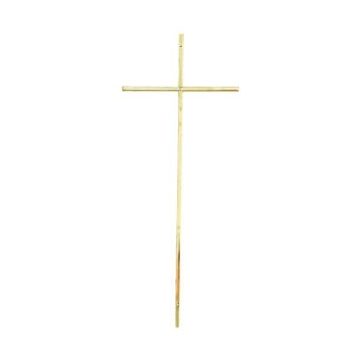 China Flat Funeral Casket Cross For Coffin Lid Shining Gold Polished for sale