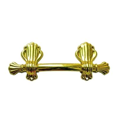 China SGS Plastic Coffin Handles Electronic Brass 26*10cm Gold Plated Coffin Accessories for sale