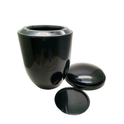 China Funeral Products Coffin Hardware Plastic Urn For Ash Capacity 3.3L In Black Color for sale