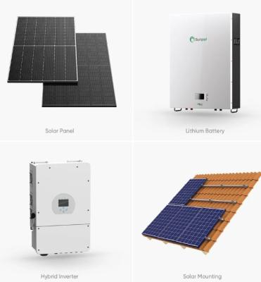 China Storage 10000W Solar Power System 120v 240v Split Phase 8KW 10KW 20KW 30KW 50KW Solar Energy System 10 Kw Hybrid Te koop
