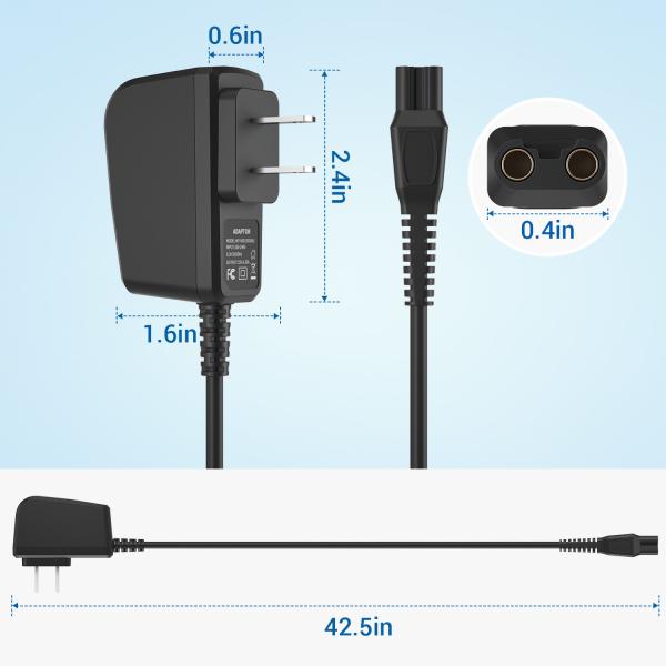 Quality Shaver Charger 15V 5.4W Shaver Charger Portable Safe Men Shaver Adapter for sale