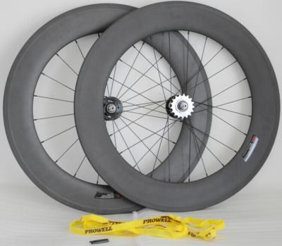 China Best quality 700c  88MM Carbon clincher wheelset with width 23mm fixed gear for track bike for sale