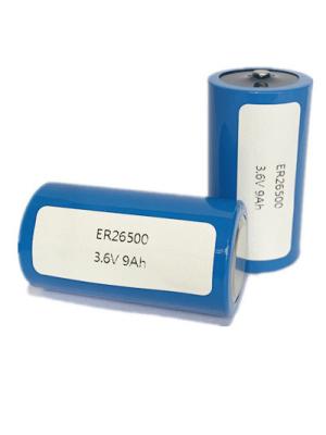 China LiSOCl2 ER26500 Batería de cloruro de tionyl de litio 26.2*50mm Dimensión en venta