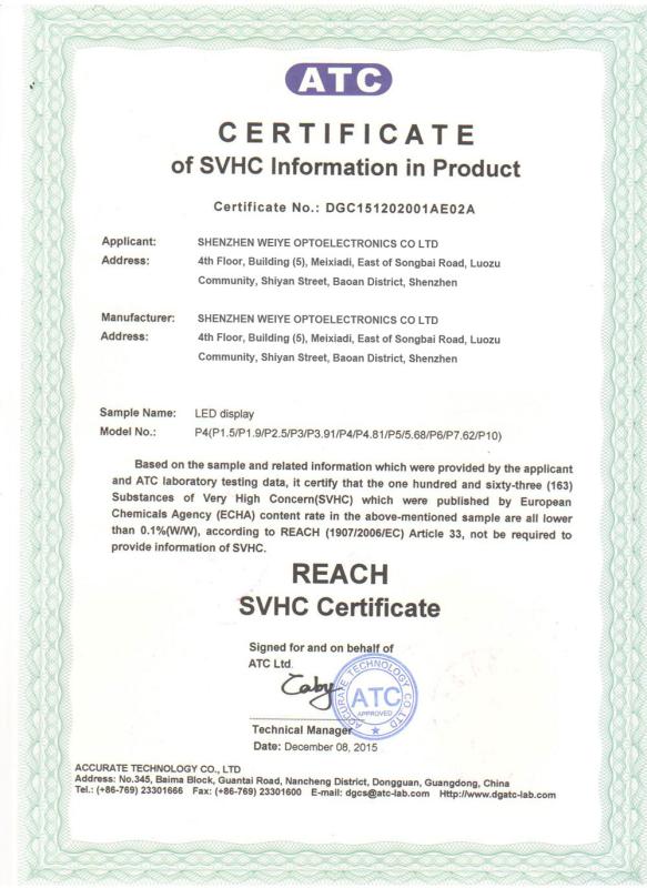 SVHC - Shenzhen Weiye Optoelectronics Co., Ltd.