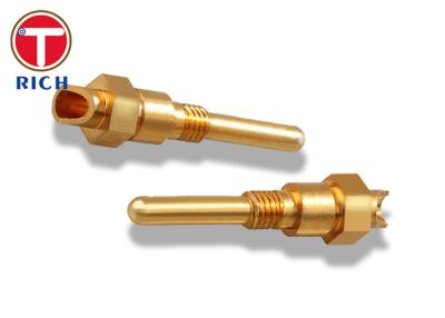 China OEM CNC Brass Parts For Copper Fiber Optic AC / DC Pin Metal Processing for sale