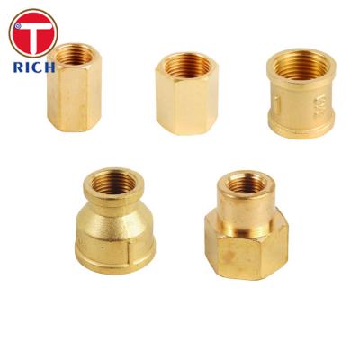 China Threaded Pipe Coupling CNC Brass Parts Direct Internal Thread Straight Through Hardware for sale