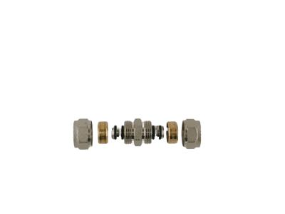 China Chromed Brass Compression Fittings Coupling Straight DIN BS Standard for sale