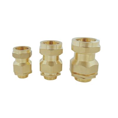 China BSP BS Brass Pipe Fittings Waterproof Cable Joint M/F Thread Straight for sale
