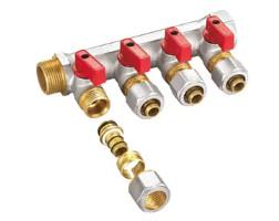 China forged Brass Water Manifold 4 Way Brass Hose Splitter ISO 228 for sale